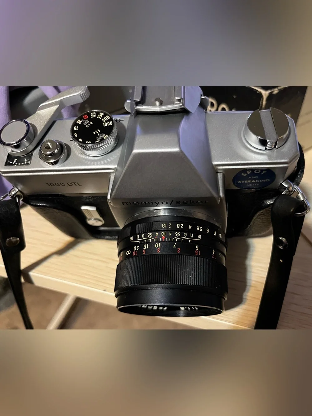 Mamiya/Sekor 1000 DTL 55mm f/1.8 Silver and Black Vintage Camera